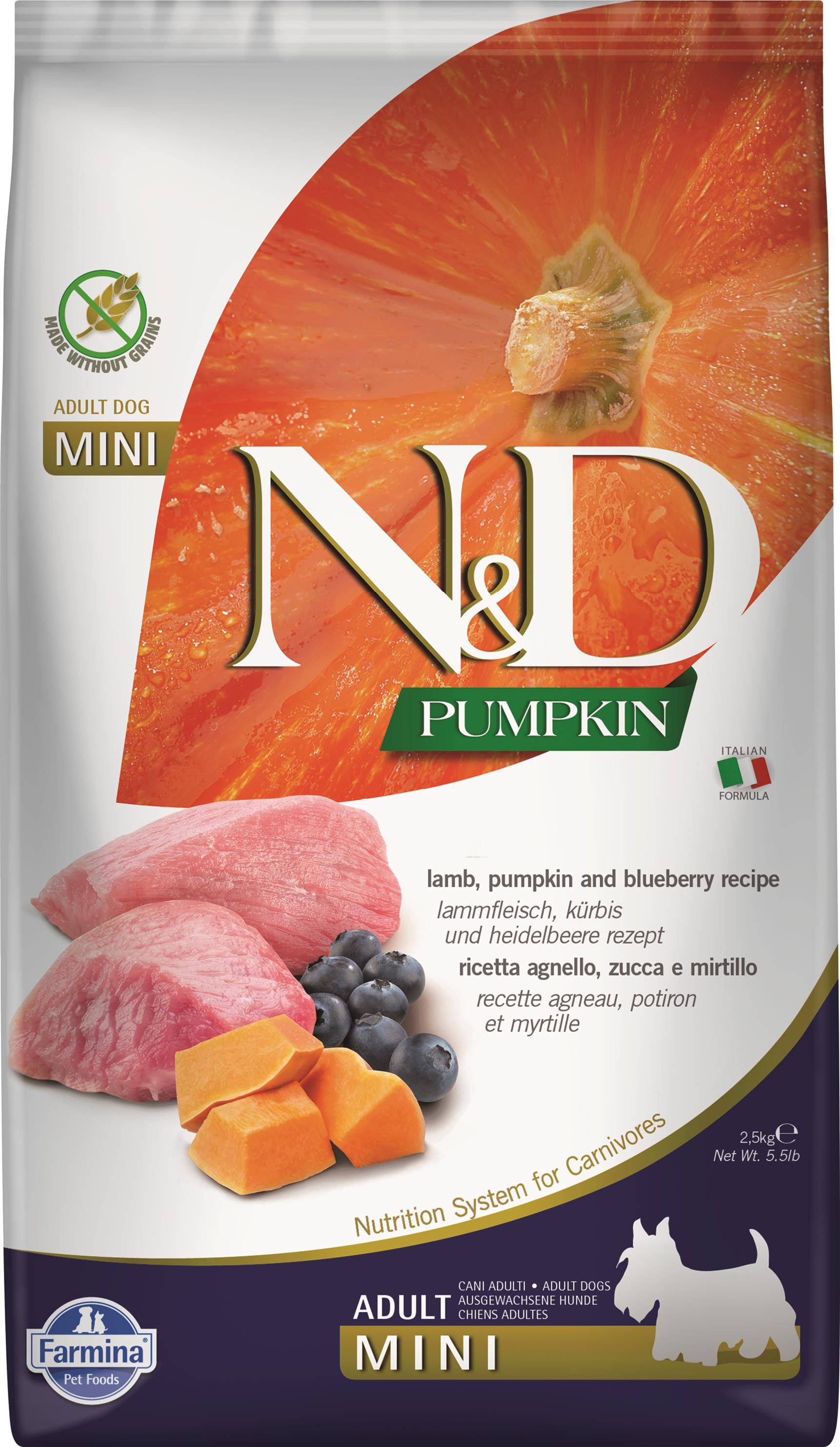 N&D PUMPKIN GRAIN FREE AGNELLO E MIRTILLO 