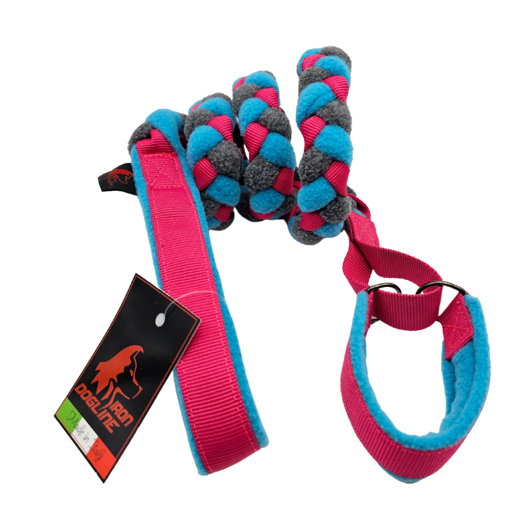 BRAIDED FLEECE LEASH WITH COLLAR