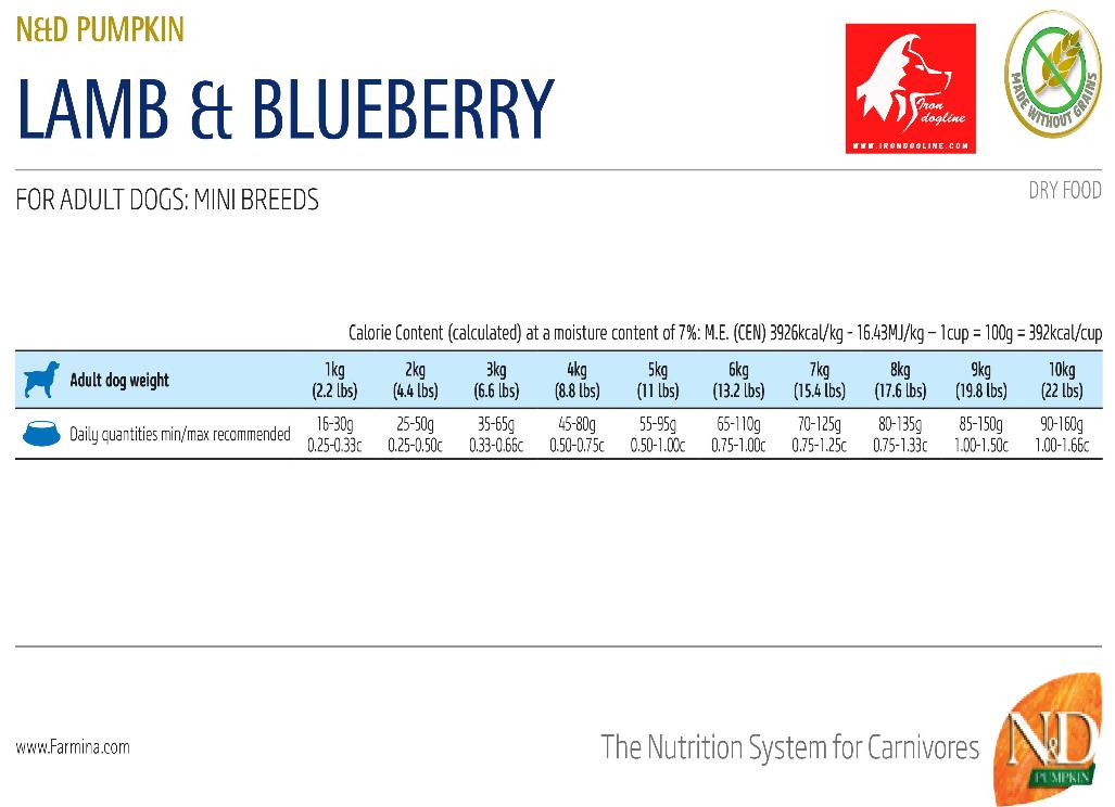 N&D PUMPKIN AGNELLO E MIRTILLO ADULTO