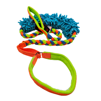 GUINZAGLIO TRECCIA PILE CON COLLARE + MOP