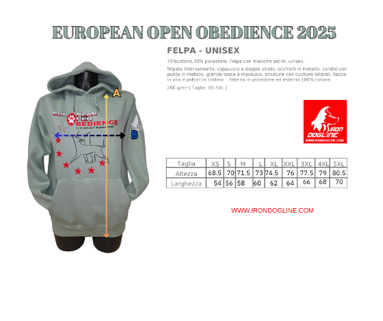 FELPA UNISEX EUROPEAN OPEN OBEDIENCE 2025